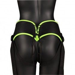 Imbracatura Strapon con fallo verde fluo/nero Imbracatura Strapon con fallo verde fluo/nero