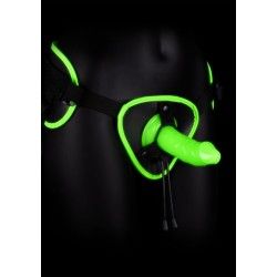 Imbracatura Strapon con fallo verde fluo/nero Imbracatura Strapon con fallo verde fluo/nero