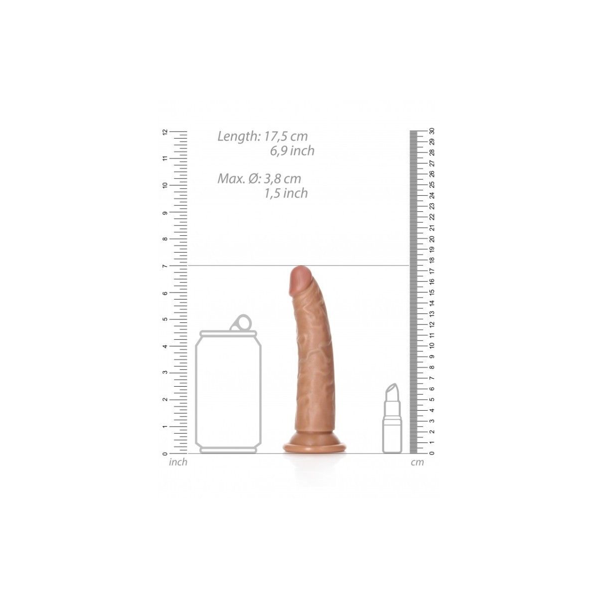 Fallo piccolo tan Dildo without Balls with Suction Cup - 6''/ 15,5 cm