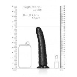 Dildo con ventosa 20 cm pelle nera Dildo con ventosa 20 cm pelle nera