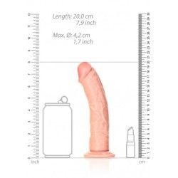 Dildo realistico curvo e ventosa 20 cm chiaro Dildo realistico curvo e ventosa 20 cm chiaro