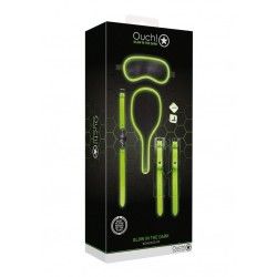Kit Bdsm verde fluo/nero 5pz Ouch! Kit Bdsm verde fluo/nero 5pz Ouch!