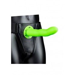 Fallo Strap-On Curvo 20 cm verde fluo/nero Fallo Strap-On Curvo 20 cm verde fluo/nero