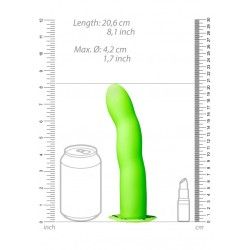 Fallo Strap-On Curvo 20 cm verde fluo/nero Fallo Strap-On Curvo 20 cm verde fluo/nero