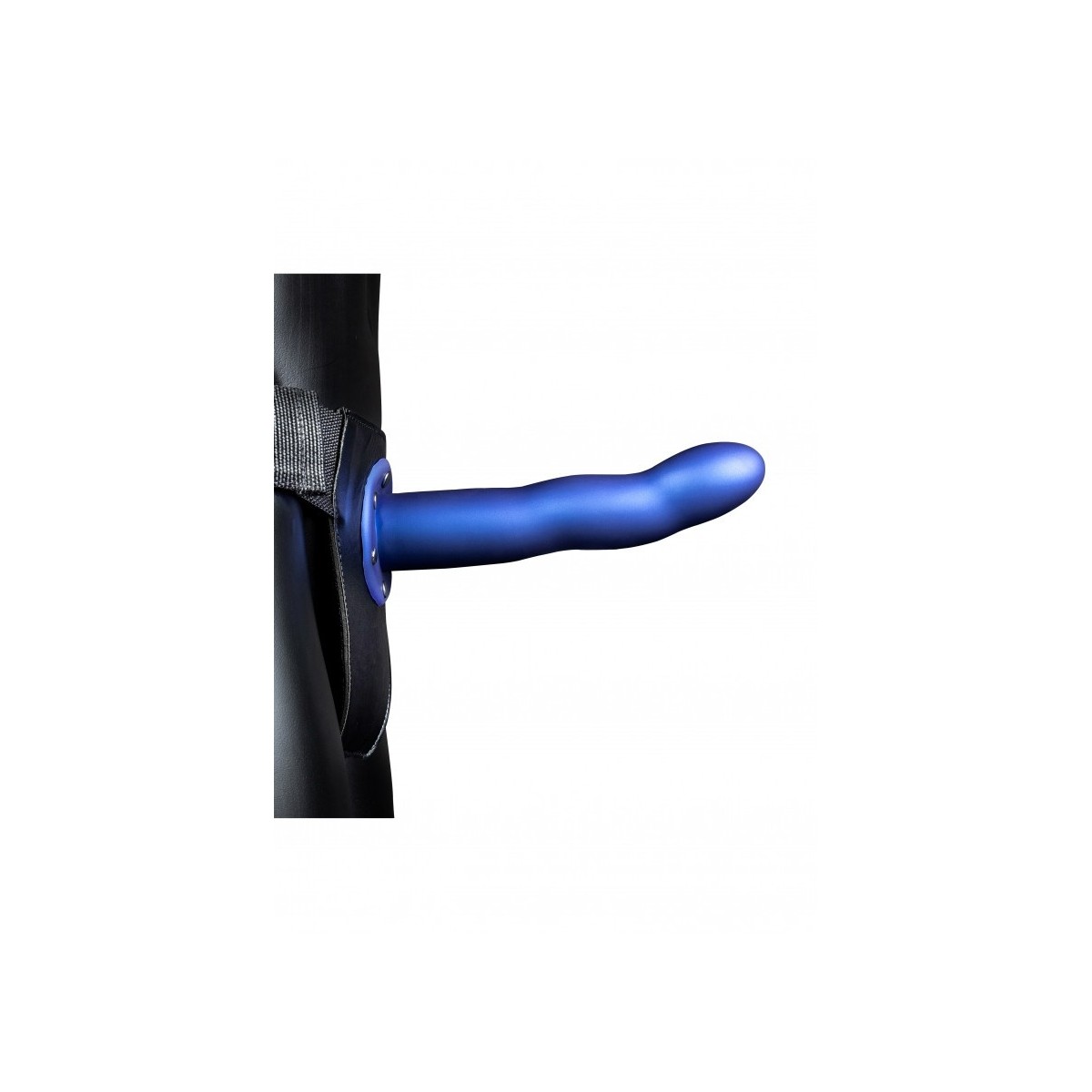 fallo indossabile Curved Hollow Strap-on - 8'' / 20 cm - Metallic Blue