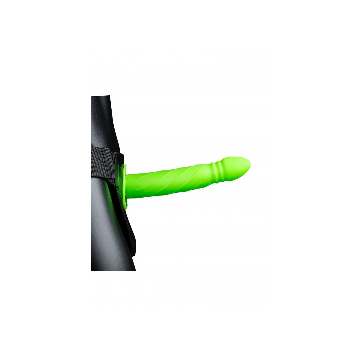 fallo indossabile Twisted Hollow Strap-on - 8'' / 20 cm - GitD - Neon Green