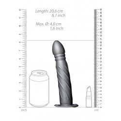 Fallo Strap-On Twisted 20 cm Gun Metal Fallo Strap-On Twisted 20 cm Gun Metal
