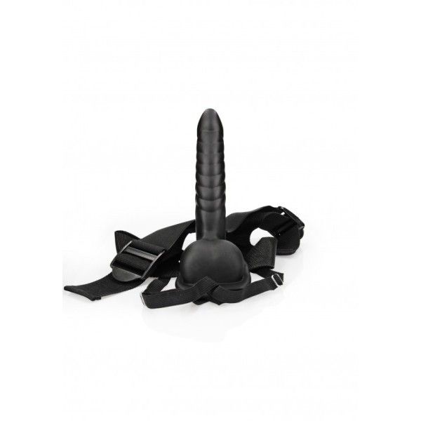 Fallo Strap-On Ribbed 21 cm nero