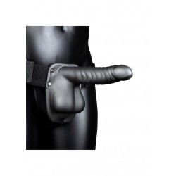 Fallo Strap-On Ribbed 21 cm Gun Metal Fallo Strap-On Ribbed 21 cm Gun Metal