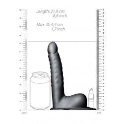Fallo Strap-On Ribbed 21 cm Gun Metal Fallo Strap-On Ribbed 21 cm Gun Metal