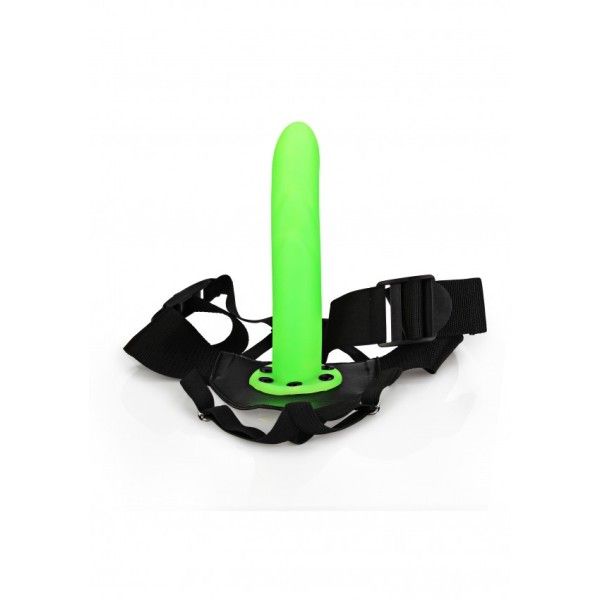 Fallo Strap-On Textured 20 cm verde fluo/nero
