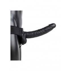 Fallo Strapon cavo con testicoli 27 cm nero Fallo Strapon cavo con testicoli 27 cm nero