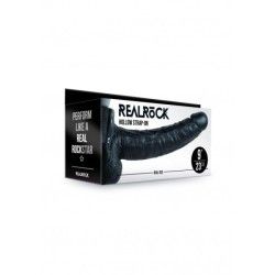 Fallo Strapon cavo con testicoli 27 cm nero Fallo Strapon cavo con testicoli 27 cm nero