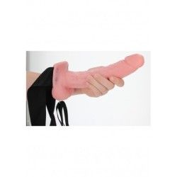 Fallo Strapon cavo con testicoli 27 cm chiaro Fallo Strapon cavo con testicoli 27 cm chiaro