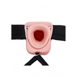 Fallo Strapon cavo con testicoli 27 cm chiaro Fallo Strapon cavo con testicoli 27 cm chiaro