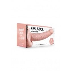 Fallo Strapon cavo con testicoli 27 cm chiaro Fallo Strapon cavo con testicoli 27 cm chiaro
