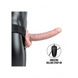 Vibratore Strapon cavo testicoli 27 cm chiaro Vibratore Strapon cavo testicoli 27 cm chiaro
