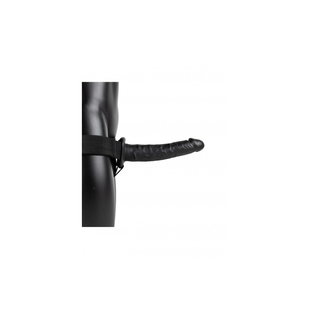 Vibratore cavo indossabile Vibrating Hollow Strap-on No Balls - 10'' / 24,5 cm - Black