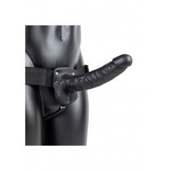 Vibratore Strapon cavo testicoli 27 cm nero Vibratore Strapon cavo testicoli 27 cm nero