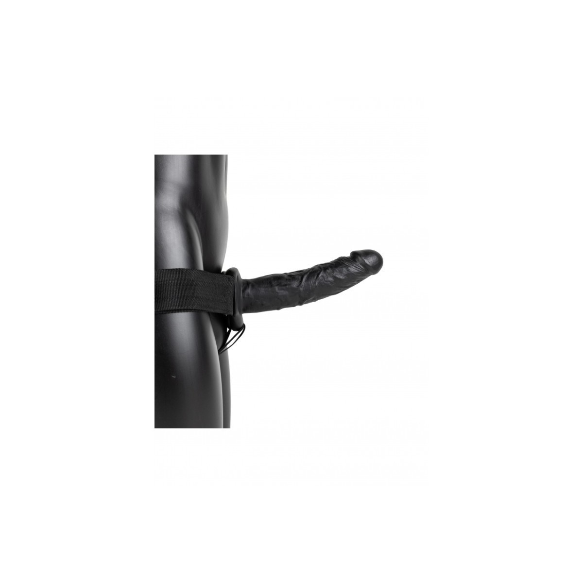 Vibratore cavo indossabile Vibrating Hollow Strap-on No Balls - 8'' / 20,5 cm - Black