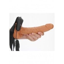 Vibratore Strapon cavo testicoli 27cm mulatto Vibratore Strapon cavo testicoli 27cm mulatto