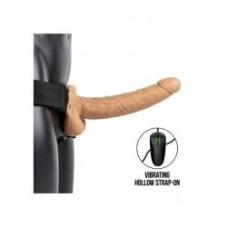 Vibratore Strapon cavo testicoli 27cm mulatto Vibratore Strapon cavo testicoli 27cm mulatto