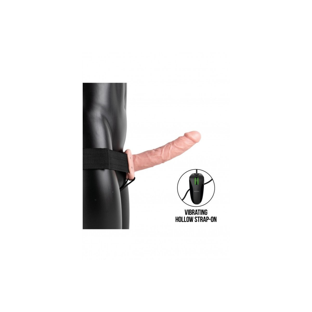 Vibratore cavo indossabile Vibrating Hollow Strap-on No Balls - 8'' / 20,5 cm - Flesh
