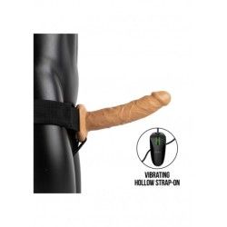 Vibratore Strapon cavo 24,5 cm pelle mulatta Vibratore Strapon cavo 24,5 cm pelle mulatta