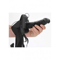 Vibratore Strapon cavo testicoli 23 cm nero Vibratore Strapon cavo testicoli 23 cm nero