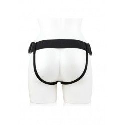 Vibratore Strapon cavo testicoli 23 cm chiaro