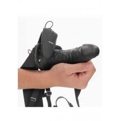 Vibratore Strapon cavo 18,5 cm nero Vibratore Strapon cavo 18,5 cm nero