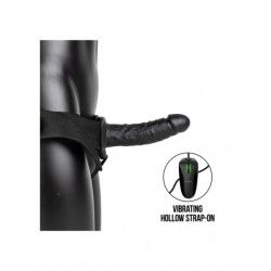 Vibratore Strapon cavo 18,5 cm nero Vibratore Strapon cavo 18,5 cm nero