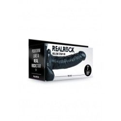 Fallo Strapon cavo con testicoli 23 cm nero Fallo Strapon cavo con testicoli 23 cm nero
