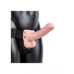 Fallo Strapon cavo con testicoli 23 cm chiaro Fallo Strapon cavo con testicoli 23 cm chiaro
