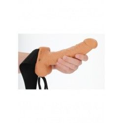 Fallo Strapon cavo con testicoli 23cm mulatto Fallo Strapon cavo con testicoli 23cm mulatto