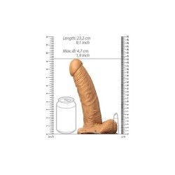 Fallo Strapon cavo con testicoli 23cm mulatto Fallo Strapon cavo con testicoli 23cm mulatto