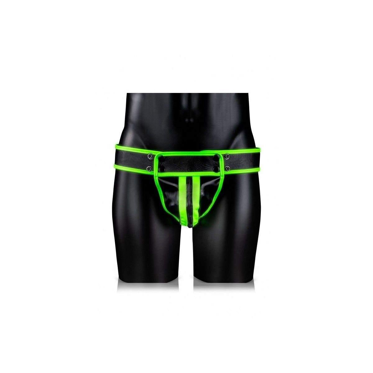 Sospensorio uomo Striped Jock Strap - GitD - Neon Green/Black