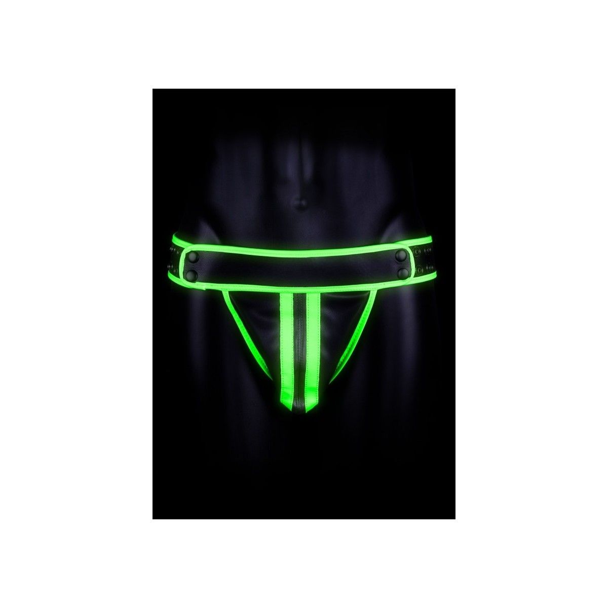 Sospensorio uomo Striped Jock Strap - GitD - Neon Green/Black