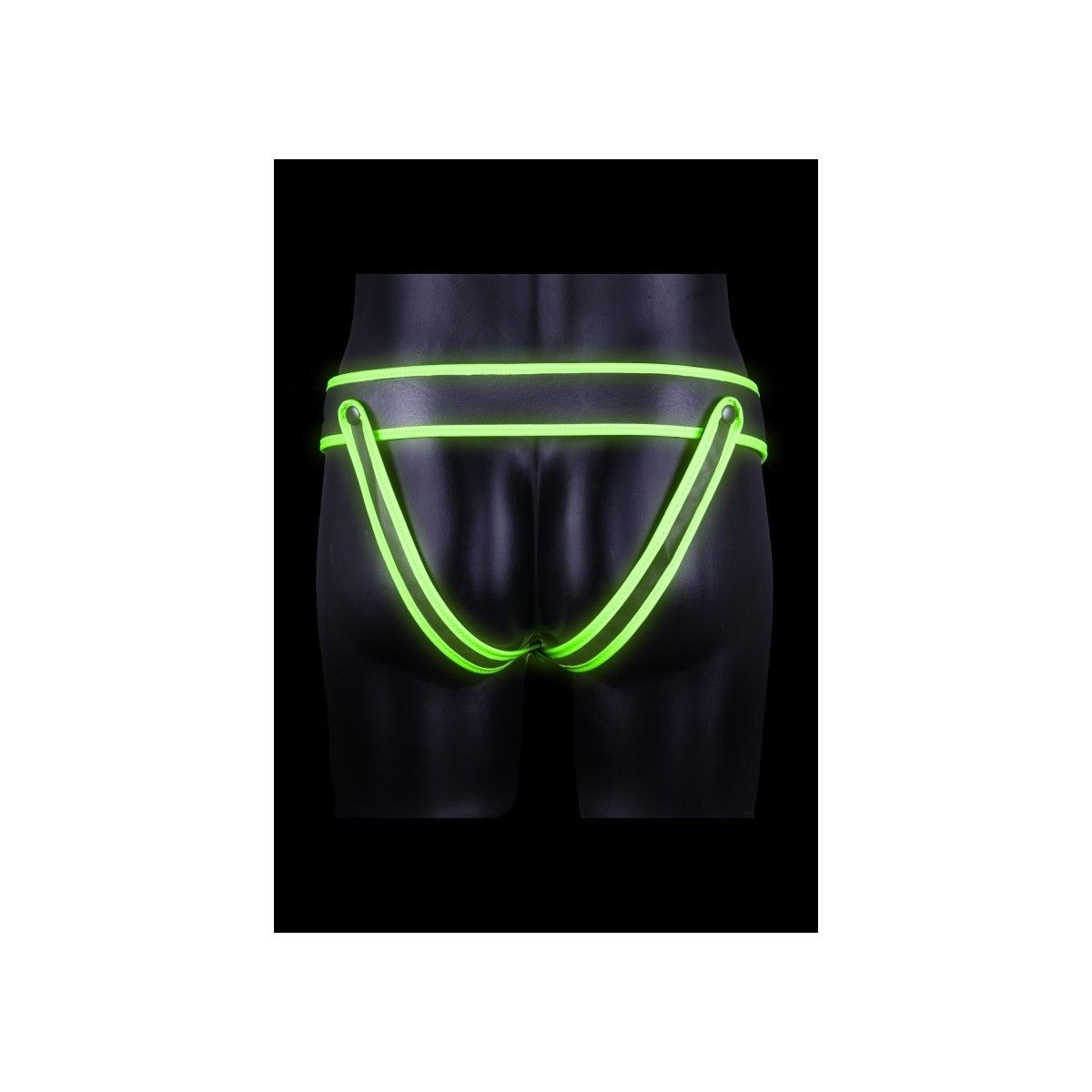 Sospensorio uomo Striped Jock Strap - GitD - Neon Green/Black