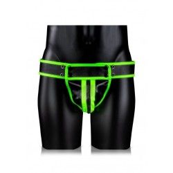 Jockstrap sexy bottoni verde fluo/nero Ouch! Jockstrap sexy bottoni verde fluo/nero Ouch!