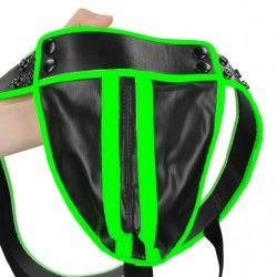 Jockstrap sexy bottoni verde fluo/nero Ouch! Jockstrap sexy bottoni verde fluo/nero Ouch!