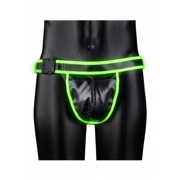 Jockstrap sexy fibbia verde fluo/nero Ouch!