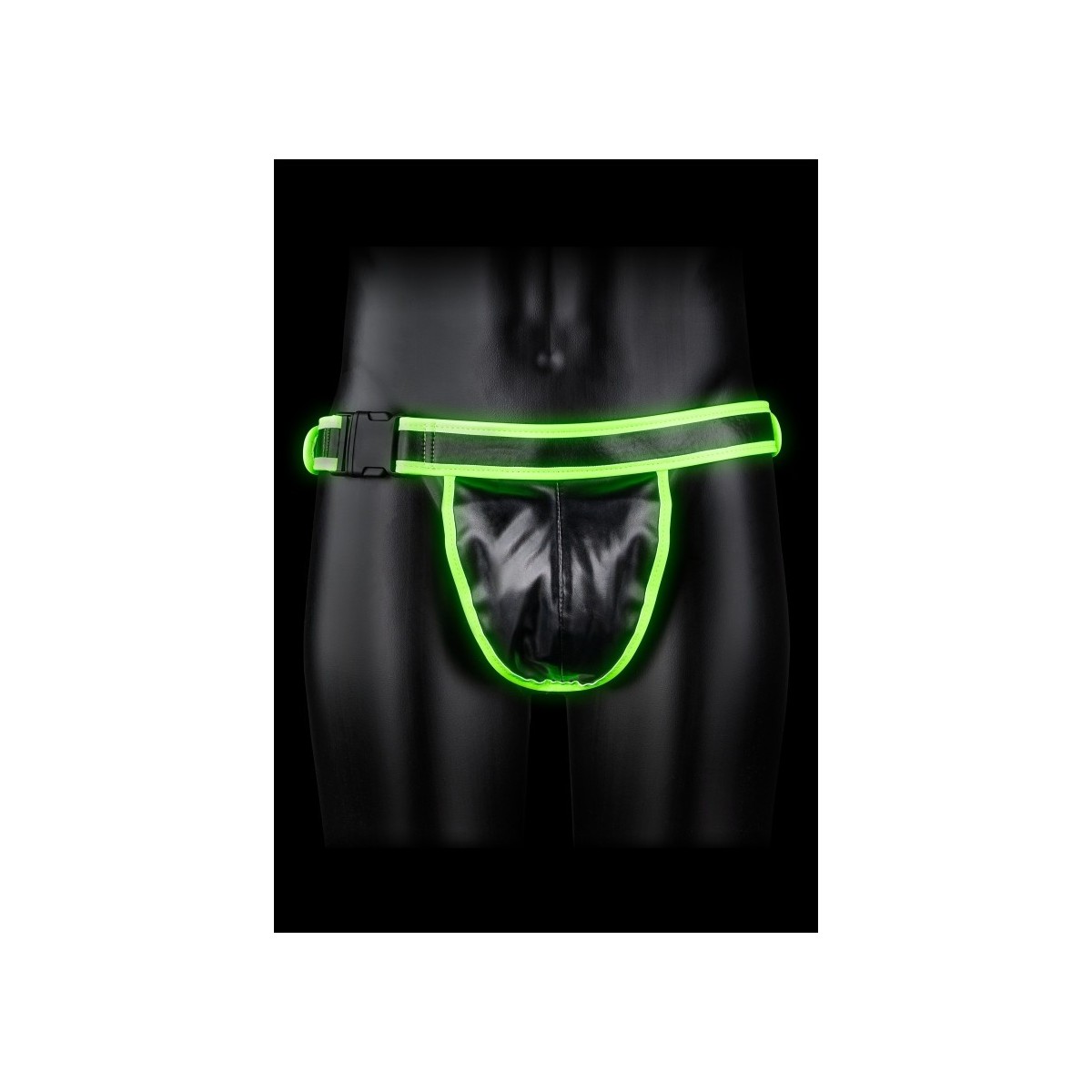 Sospensorio Buckle Jock Strap - GitD - Neon Green/Black