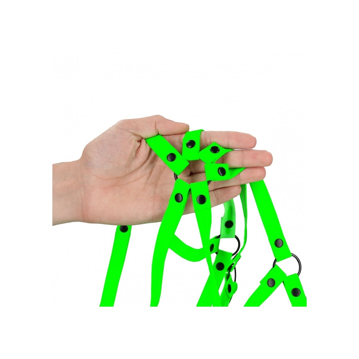 Imbragatura bondage Harness - GitD - Neon Green/Black