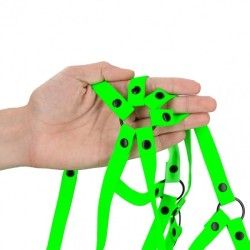 Imbracatura unisex verde fluo/nero Ouch! Imbracatura unisex verde fluo/nero Ouch!
