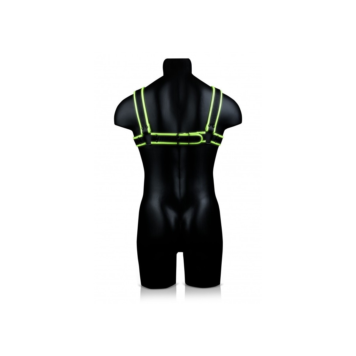 Imbragatura uomo fosforescente Chest Bulldog Harness - GitD - Neon Green/Black