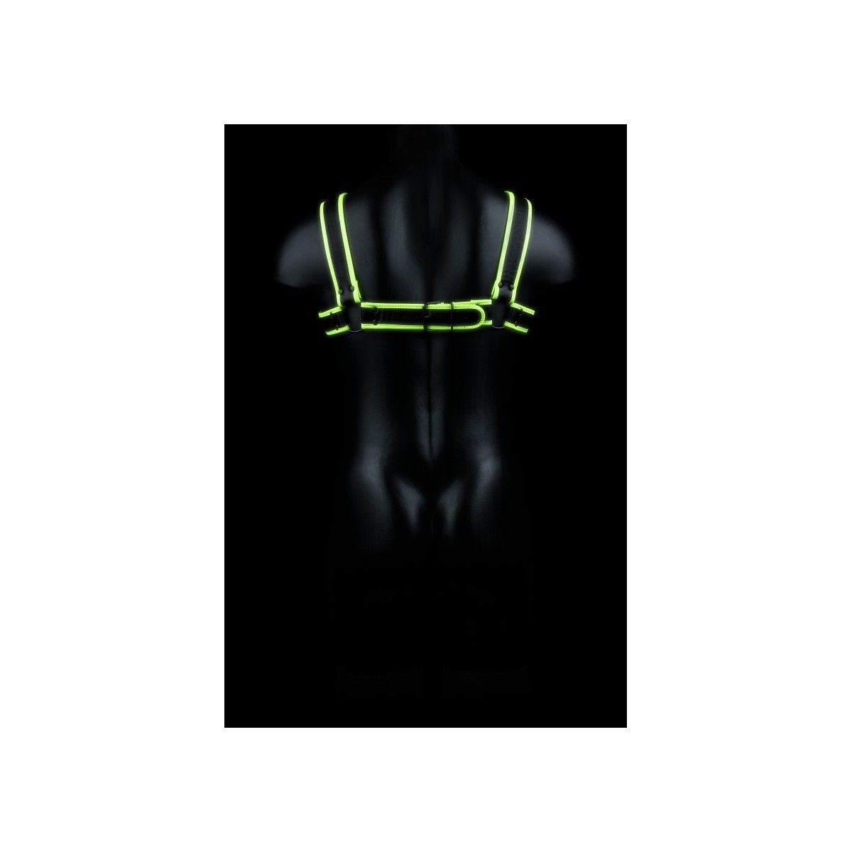 Imbragatura uomo fosforescente Chest Bulldog Harness - GitD - Neon Green/Black