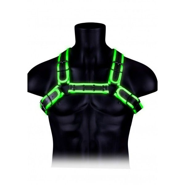 Imbracatura uomo multi fibbie verde fluo/nero