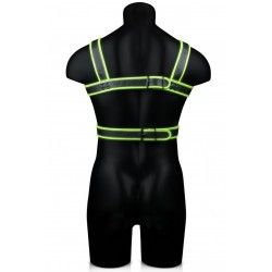 Pettorina regolabile 2 fibbie verde fluo/nero Pettorina regolabile 2 fibbie verde fluo/nero