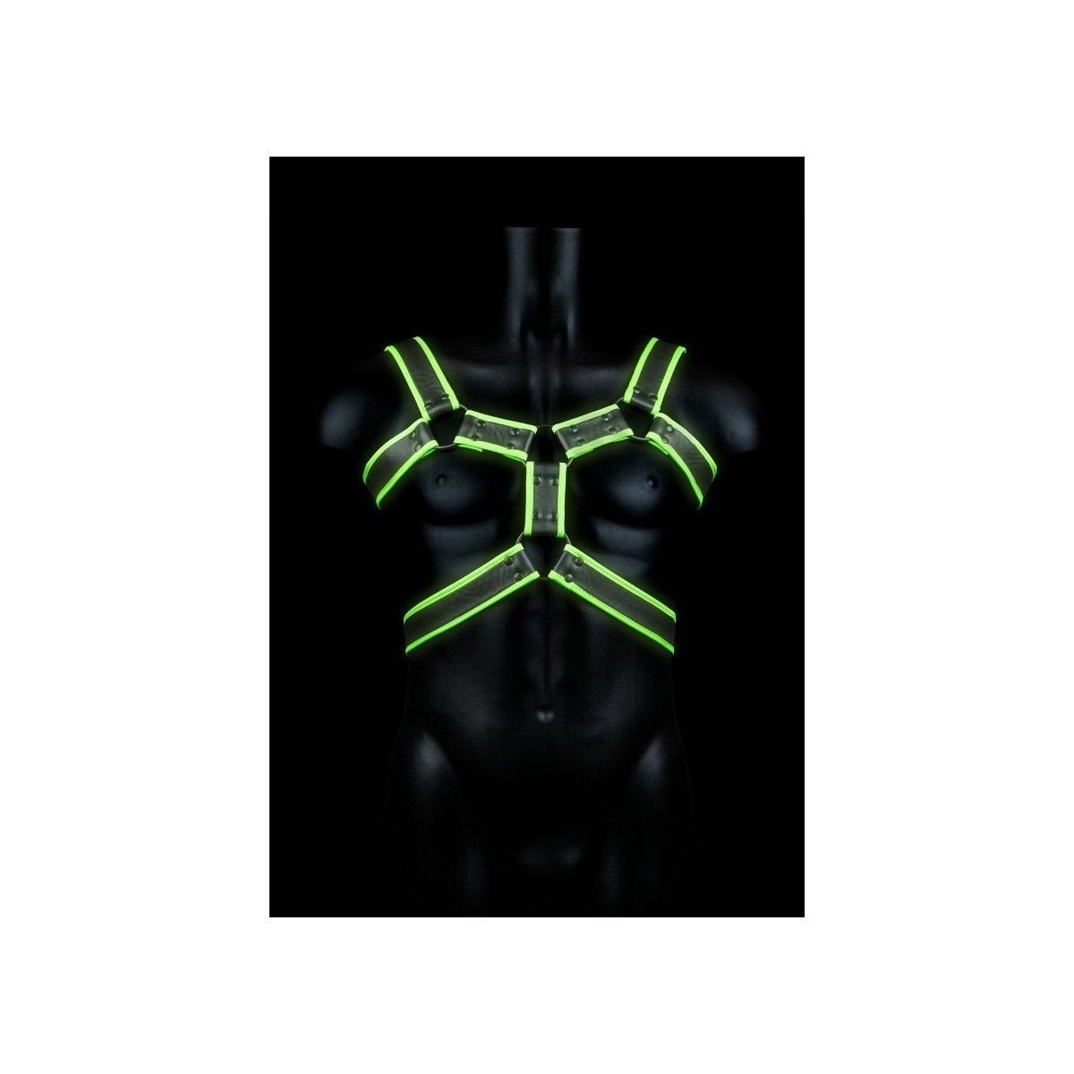 Pettorina regolabile uomo Body Harness - Glow in the Dark - Neon Green/Black